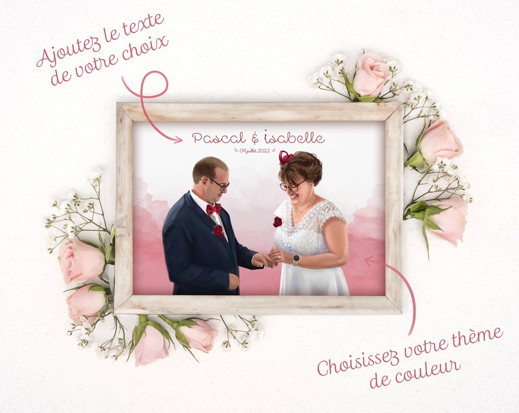 Cadeau mariage - Portrait personnalisé